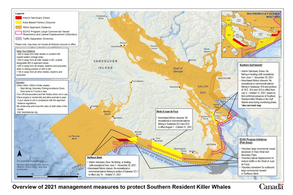 Canada Interim Sanctuary Zones map